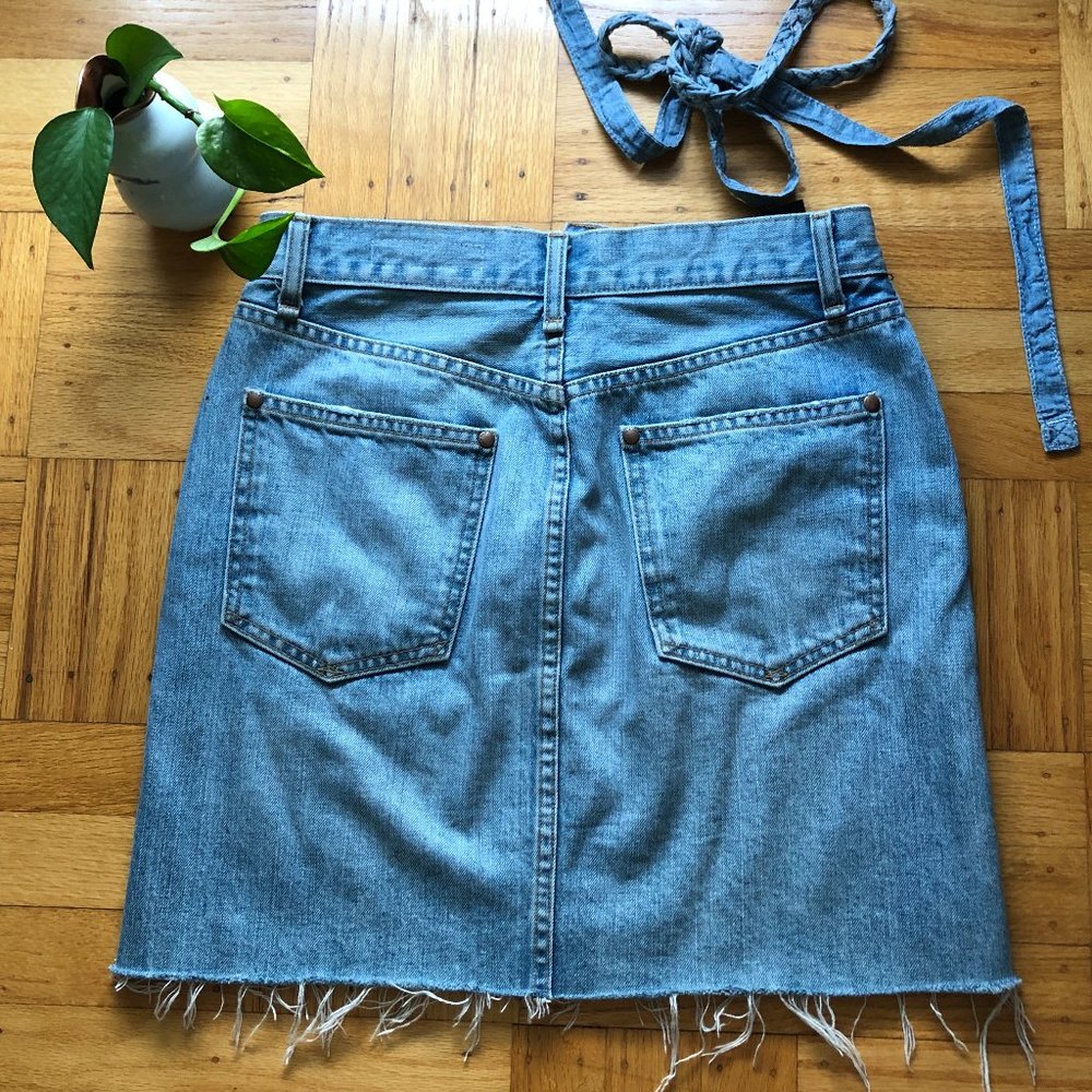 Rag & Bone 100% Cotton Light Wash Baby Blue Moss Denim Skirt - 26 S - Picture 4 of 12